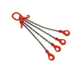Стропы цепные четырехветвевые с укорачивающими и самозакрывающимися крюками
