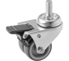 Колеса аппаратные поворотные двойные с болтом и тормозом