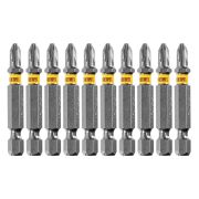 Бита PH2х50, сталь легированная S2, 10 шт., Е 6,3, шестигранный профиль, отрывная упаковка Denzel