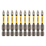 Бита IMPACT, PZ1x50 мм, лазерная обработка шлица, сталь S2, 10 шт., Е 6,3 Denzel