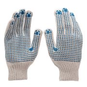 Перчатки трикотажные, с 2хПВХ точкой, 7 класс