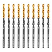 Сверло по металлу, 3,5 мм, HSS-Tin, Golden Tip, 10 шт. Denzel