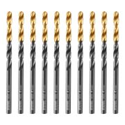 Сверло по металлу, 4 мм, HSS-Tin, Golden Tip, 10 шт. Denzel