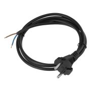 Шнур сетевой Energy Series, ПВС, 1,5 м, 2 x 1 мм, с неразборной вилкой, черный, Denzel