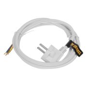 Шнур сетевой Energy Series, ПВС, 1,5 м, 3 x 1,5 мм, с неразборной вилкой, белый, Denzel