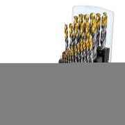 Набор сверл по металлу, 1-13 мм, Р6М5-TiN, Golden Tip, 25 шт Denzel