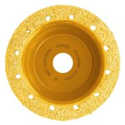 Чашка твёрдосплавная зачистная,125 мм, Наклонная, мелкое зерно #32// Denzel