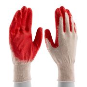 Перчатки трикотажные, хлопчатобумажные, с одинарным покрытием из латекса, 13 класс вязки