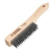 Щетка зачистная 6-и рядная, прямая проволока из нержавеющей стали с деревянной ручкой, EFP// Denzel