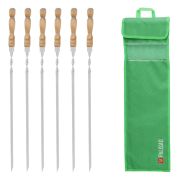 Набор шампуров угловых, 650 мм, с деревянной рукояткой, в чехле, 6 шт., Camping// Palisad