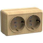 Розетка 2-м ОП Октава РС22-3-ОС 16А IP20 с заземл. сосна GENERICA ERO21-K03-16-DC