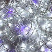 Гирлянда эл. вьюн СНОУ БУМ, 20м. 200 LED*белый, мерцание 20LED*синий, ПВХ белый, коннектор 220В