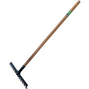 Грабли прямые зубья, 12 зуб. Амбидекстр, рельсов.сталь, деревянный черенок с матовым покрытием