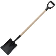Лопата совковая прямоугольная Американского типа (сталь 1,5) с черенком 870 и V-ручкой