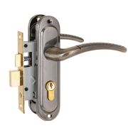 Замок врезной с ручкой АВ 132/50 (бронза)