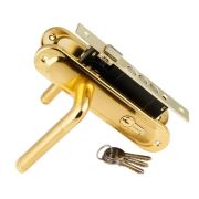 Замок врезной с ручкой ЗВ 162247-40 PB/SB (золото)