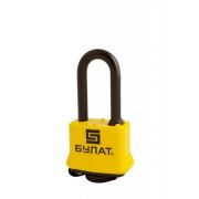 Замок навесной Булат ВС 0330-01 желтый обрезиненный корпус