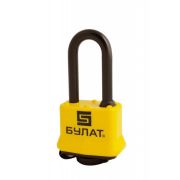 Замок навесной Булат ВС 0340-01 желтый обрезиненный корпус