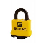 Замок навесной Булат ВС 0340 желтый обрезиненный корпус