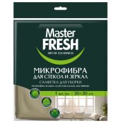 Салфетка для стекол и зеркал, микрофибра 30*30 Master FRESH