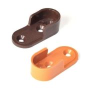 Держатель штанги шкафа овальный, пластик, коричневый