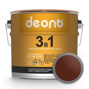 Грунт-эмаль по ржавчине быстросохнущий Деоль (ГОСТ) «3 в 1» коричневый RAL8017 (3кг)