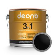 Грунт-эмаль по ржавчине быстросохнущий Деоль (ГОСТ) «3 в 1» черный (1кг)