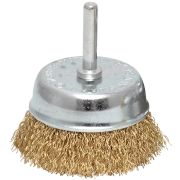 Крацовка для дрели 50мм чашеобразная гофрированная латунированая 0,3мм (М14) Cutop Profi