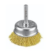 Крацовка для дрели 75мм чашеобразная гофрированная латунированая 0,3мм PIT