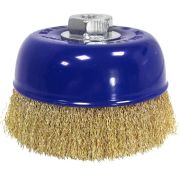 Крацовка для УШМ 75мм чашеобразная гофрированная латунированная 0,3мм (М14) Cutop Profi