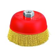 Крацовка для УШМ 75мм чашеобразная гофрированная латунированная 0,3мм (М14) PIT