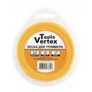 Леска для триммера 2.4мм*15м, звезда Vertex