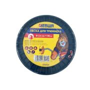 Леска для триммера 2.4мм*90м, квадрат ЛЕВША