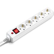 Удлинитель с сетевым фильтром 5х1.8м с заземл. 10А IP20 500SH-1.8-W 2.2кВт CCA бел. BURO 992284