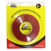 Лента клеящая 2-х сторонняя 30мм* 5м акриловая прозрачная Bull