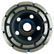 Чашка алмазная зачист. 125мм двухрядная сегмент, черный, РОСОМАХА