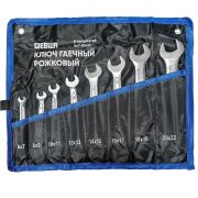 Набор ключей рожковых 6-22мм (8пр.) Левша, на полотне