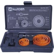 Набор коронок по дереву Harden 11 предметов (19-64мм), держатель с ключом (610546)