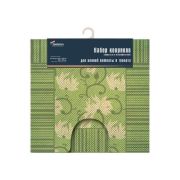 Коврик для ванны и туалета 50*52см, 50*85см набор из ПВХ (зеленый)