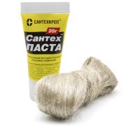 Комплект паста уплотнительная «СантехПаста» туба 20г + лён 14гр (пакет)