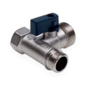 Кран шаровой трёхходовой латунь хром ВР/НР/НР 1/2«х3/4»х1/2