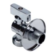 Кран шаровой угловой латунь хром НР/НР 1/2«х1/2» флажок Aqualink (с отражат.) с удлин.резьбой