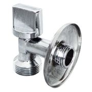 Кран шаровой угловой латунь хром НР/НР 3/4«х1/2» флажок Aqualink (с отражат.) для смесит/стир.машины