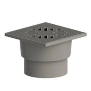 Трап на d110мм с вертикальным спуском ПП мет.решетка 150*150мм