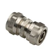 Муфта латунь никель (для МП и PEX) обжим 16х20мм Aqualink