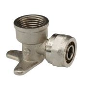 Угольник (водорозетка) латунь никель (для МП и PEX) обжим ВР 20х3/4