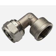 Угольник латунь никель (для МП и PEX) обжим ВР 16х3/4