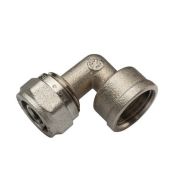 Угольник латунь никель (для МП и PEX) обжим ВР 20х1/2