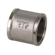 Муфта латунь никель соединительная ВР/ВР 1/2