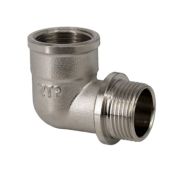 Угольник латунь никель переходн. ВР/НР 1/2